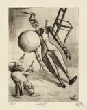 Otto Dix, Sketch, 1922, Kaltnadel auf Papier