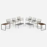 Hendrik Van Keppel and Taylor Green, Patio suite, c. 1950, enameled steel, teak, vinyl upholstery