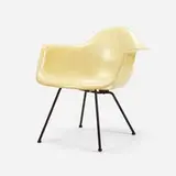 DAX by Charles and Ray Eames, 1950, molded fiberglass with rope edge, enameled steel, rubber, sold Jul 2024