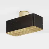 Paavo Tynell, Ceiling lamp, model 9068, lacquered steel, brass, frosted glass
