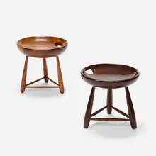 Sergio Rodrigues, Mocho stools, pair, jacaranda, cherry