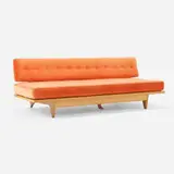 Richard Stein, Daybed, 1947, upholstery, birch, birch plywood