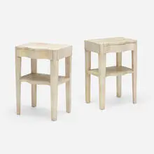 Samuel Marx, Nightstands, pair, c. 1950, lacquered vellum over wood
