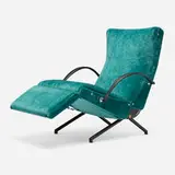 Osvaldo Borsani, P40 adjustable lounge chair, 1955, upholstery, painted steel, rubber, nickel-plated brass