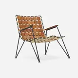 Maxwell Yellen, Lounge chair, c. 1950, walnut, enameled steel, webbing