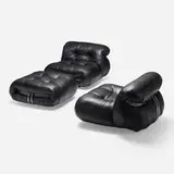 Afra & Tobia Scarpa, Soriana lounge chairs, pair and ottoman