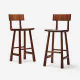 Robert and Joanne Herzog, Barstools, pair, c. 1970, walnut
