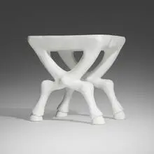 X-Leg table by John Dickinson, c. 2010, fiberglass-reinforced concrete, sold Jul 2024
