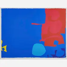 Interlocking Pink and Vermillion by Patrick Heron, England, sold May 2018