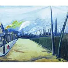 V.M.S. Hannell, Untitled (Factory View), 1926, oil on canvas