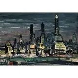 Adolf Dehn, New York Skyline, 1946, watercolor on paper