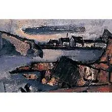 Monhegan, Maine by Joseph De Martini, oil on board, sold May 2001