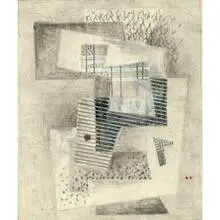 Group of 4 drawings by Alexander Corazzo, one pictured graphite on paper and tissue, sold May 2001