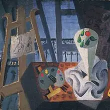 Alexander Corazzo, Still Life with Easel, c. 1942, oil on canvas