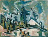 Werner Scholz, Monte Cristallo, 1960, Öl auf Hartfaser
