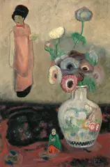 Gustave De Smet, Nature morte aux anemones, Um 1915, Öl auf Karton, auf Leinwand aufgezogen