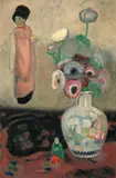 Gustave De Smet, Nature morte aux anemones, Um 1915, Öl auf Karton, auf Leinwand aufgezogen