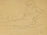 Weiblicher Akt by Alexej von Jawlensky, 1934, Bleistift auf gelblichem Papier, sold Nov 2012