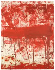 Ohne Titel by Hermann Nitsch, 1987, Öl auf Papier, sold Nov 2011