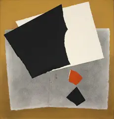 Italo Valenti, Oleggio, 1978, Papiercollage und Gouache auf Hartfaser