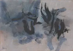 Conrad Westpfahl, Schwebendes Grau, 1959, Öl auf Leinwand