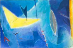Emmi Whitehorse, Fall at Rincon Marquez, 1986, Aquarell, Kreide und Bleistift auf Papier
