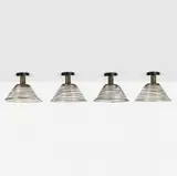 Angelo Mangiarotti, Spirali light elements, set of four, 1974, chrome-plated steel, enameled steel