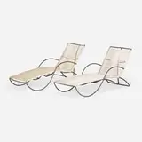 Walter Lamb, Chaise lounges model C-4700, set of two, c. 1952, bronze, cotton cord, nylon cord