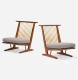 Mira Nakashima, Conoid cushion chairs, pair