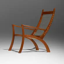 Bosworth, Armchair, c. 1965, walnut, string
