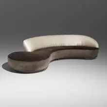 Vladimir Kagan, Serpentine sofa from the Collection of Jim Carrey, 1955 / 2010, upholstery, lacquered wood