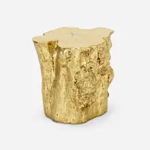 Phillips Collection, Log occasional table from the Collection of Jim Carrey, c. 2005, gold leaf, resin