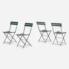 Marco Zanuso, Folding chairs, set of four, c. 1978, painted leather and iron