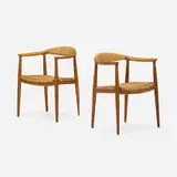 Hans J. Wegner, The Chairs, pair, teak, vinyl