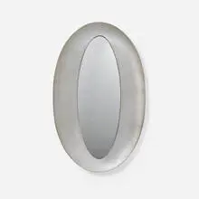 Mirror by Lorenzo Burchiellaro, c. 1970, cast aluminum, mirrored glass, sold Jul 2024