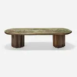 T'ang Marriage coffee table by Philip and Kelvin Laverne, c. 1965, etched, patinated, and polychromed bronze, pewter, sold Jul 2024