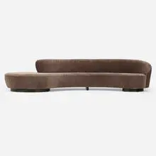 Vladimir Kagan, Serpentine sofa, 1955, upholstery, lacquered wood