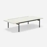 Donald Knorr, Coffee table, c. 1965, laminate over pressboard, enameled tubular steel