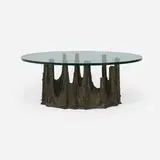 Stalagmite coffee table, model PE-128 by Paul Evans, 1971, bronzed resin over steel, glass, sold Jul 2024