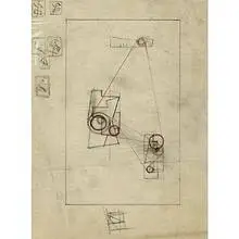 Group of 8 drawings by Alexander Corazzo, one pictured graphite and colored pencil on paper and tissue, sold May 2001