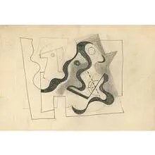 Alexander Corazzo, Group of 8 drawings, one pictured graphite on paper and tissue