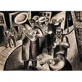 Leon Bibel, Street Band, 1938, lithograph on paper