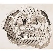 Untitled (Abstraction) by Louis Wolchonok, c. 1940, ink on paper, sold May 2001