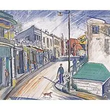 Alexander Raymond Katz, Small Town in Arkansas, 1941, watercolor on paper
