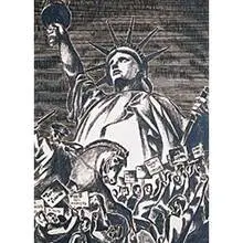 Leon Bibel, Democracy in Action, 1938, ink on paper