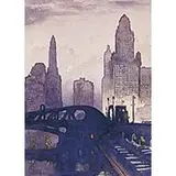 Charles Oglesby Longabaugh, El Train Chicago, watercolor on paper