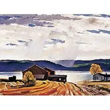 By the Lake by Kenneth Washburn, oil on canvas board, sold May 2001