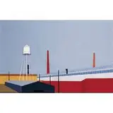 Robert Herrmann, Dick's Factory, 1966, oil on Masonite