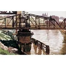 Edmund Brucker, Untitled (Bridge), c. 1945, watercolor on paper