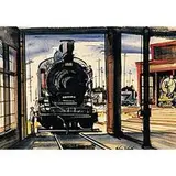 Edwin Fulwider, Untitled (The Locomotive), c. 1945, watercolor on paper